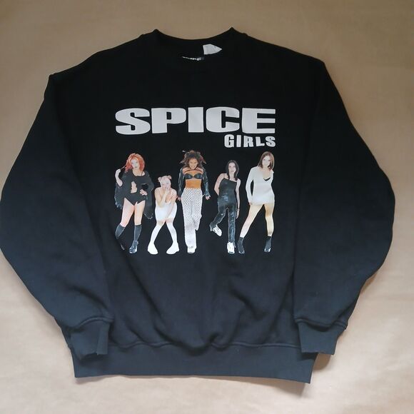 Cotton On Spice Girls Sweatshirt Small Black Crewneck Y2k Style - Picture 1 of 8